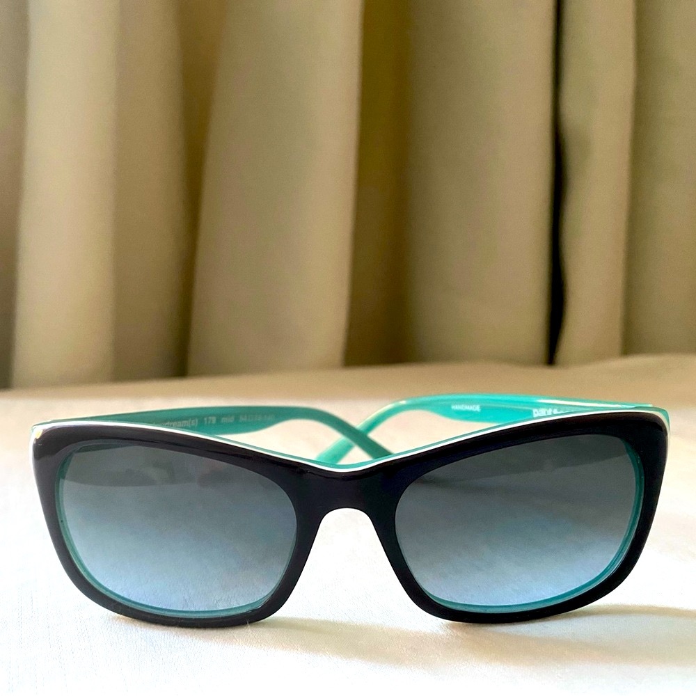 Chic Teal and White Women's Sunglasses